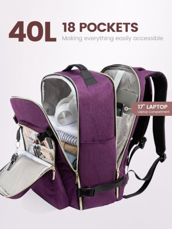 LOVEVOOK Travel Backpack for Women & Men 40L,Airline Approved Carry On Backpack